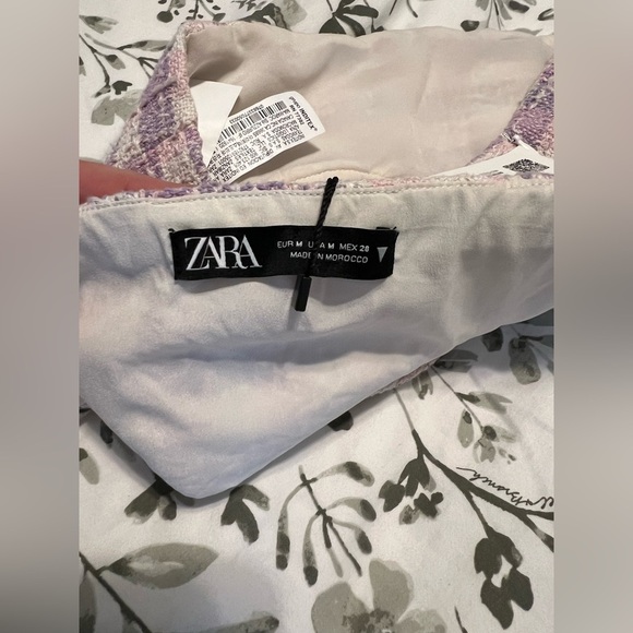 Zara Tweed Bustier Crop Top in Pink& White Twee size Med Clueless/Y2K - Picture 6 of 11